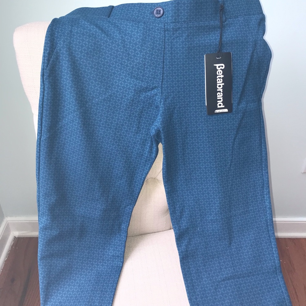 NWT Blue Patterned Dress Pant/Yoga Pants